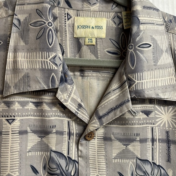 Feiss Men's Hawaiian Short Sleeve Button Down Shirt 100% Silk Size XXL - Picture 5 of 14